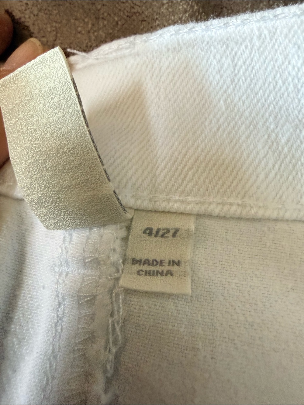 Tractr Men’s Straight White Jeans with Subtle Distress - Picture 6 of 6